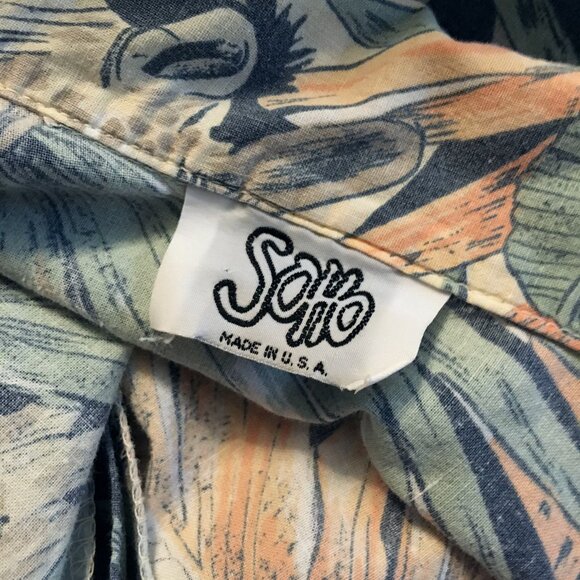 'African Safari' Giraffe Short Sleeve Vintage Button Down - Picture 4 of 5